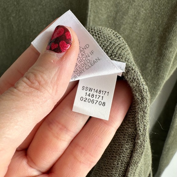 J. Jill Moss Green Linen Blend Ladies Button Up Casual Career Cardigan, S - Picture 5 of 6